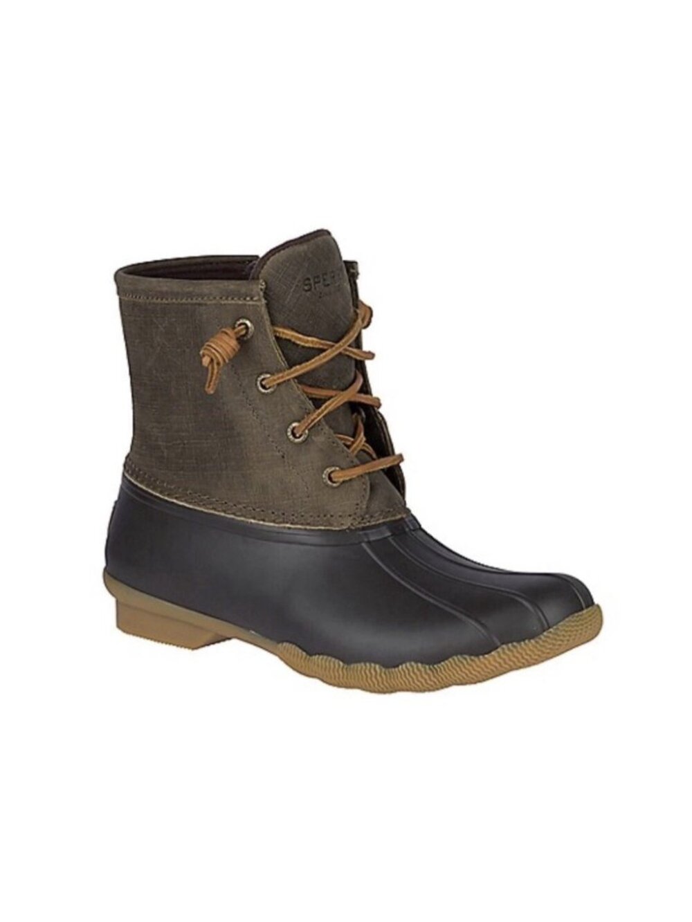 Sperry SALTWATER Women's Duck Boot Brown/Olive US Size 8